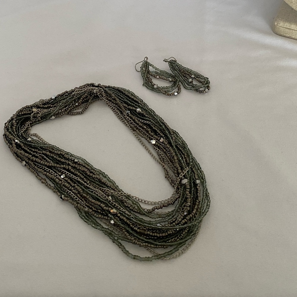 Multi-Strand Gray Necklace